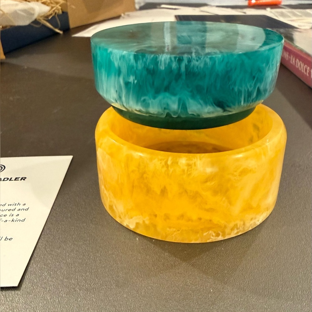 Jonathan Adler Blue and Yellow Como Small Box - Picture 5 of 9